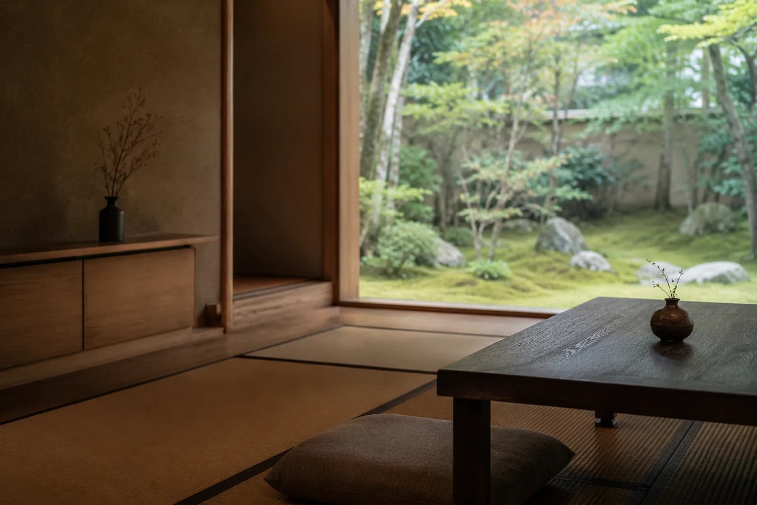 A private villa, and a quiet garden.